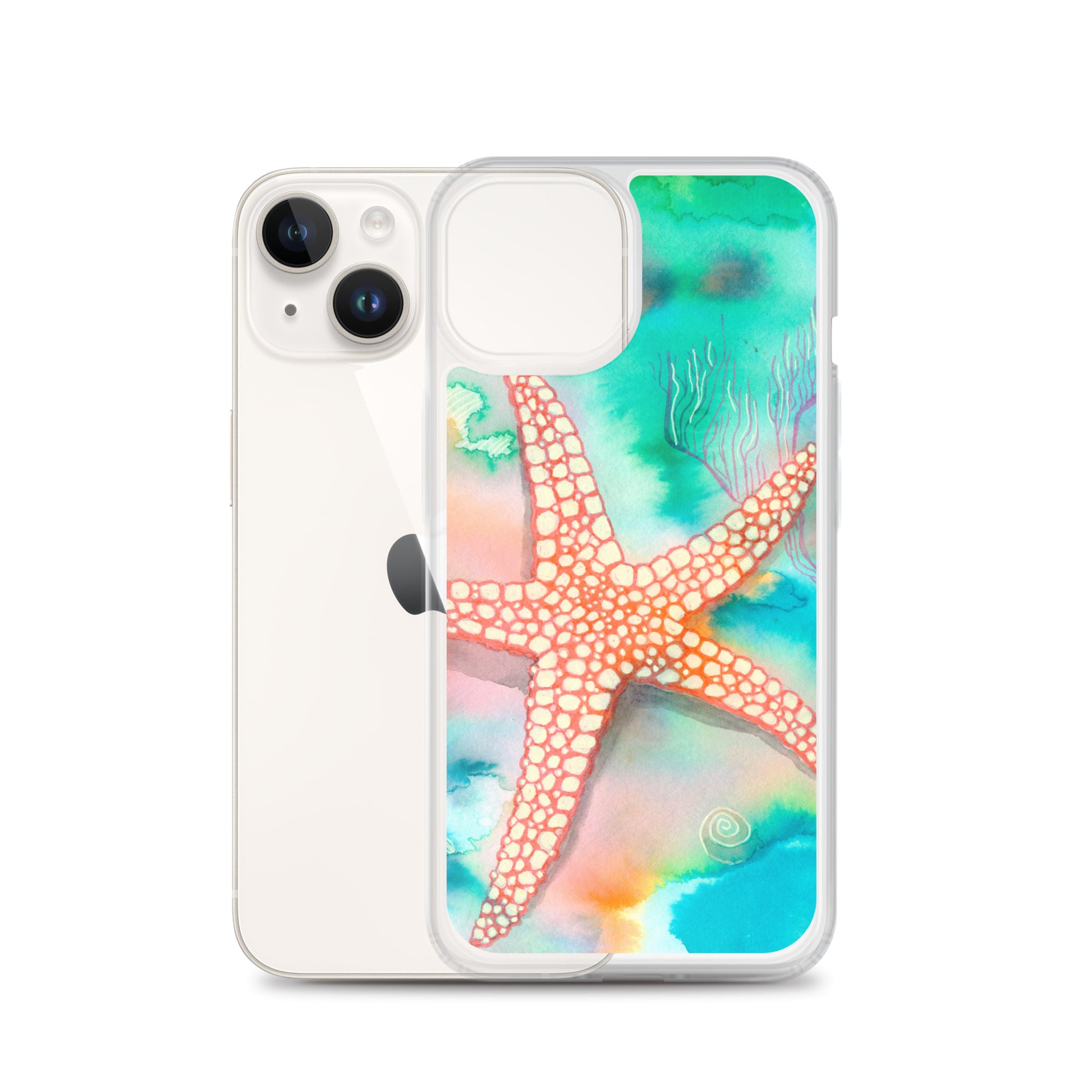 Starfish Clear Case for iPhone® - Aquamarine Design - Artistic Gifts for Women - Art by Artist Tania Herrera from Aquamarine Design Studio