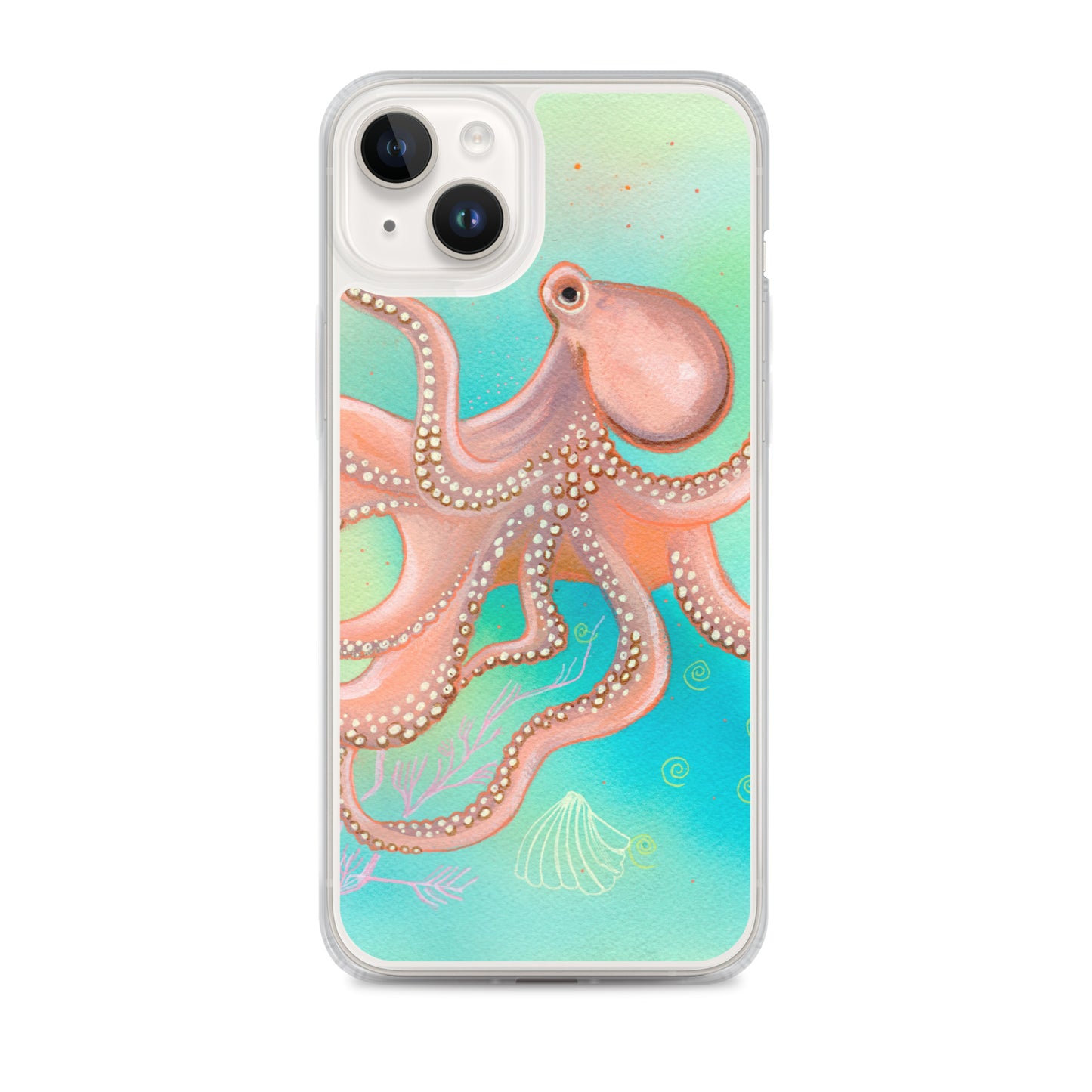 Octopus Clear Case for iPhone® - Aquamarine Design - Artistic Gifts for Women - Art by Artist Tania Herrera from Aquamarine Design Studio