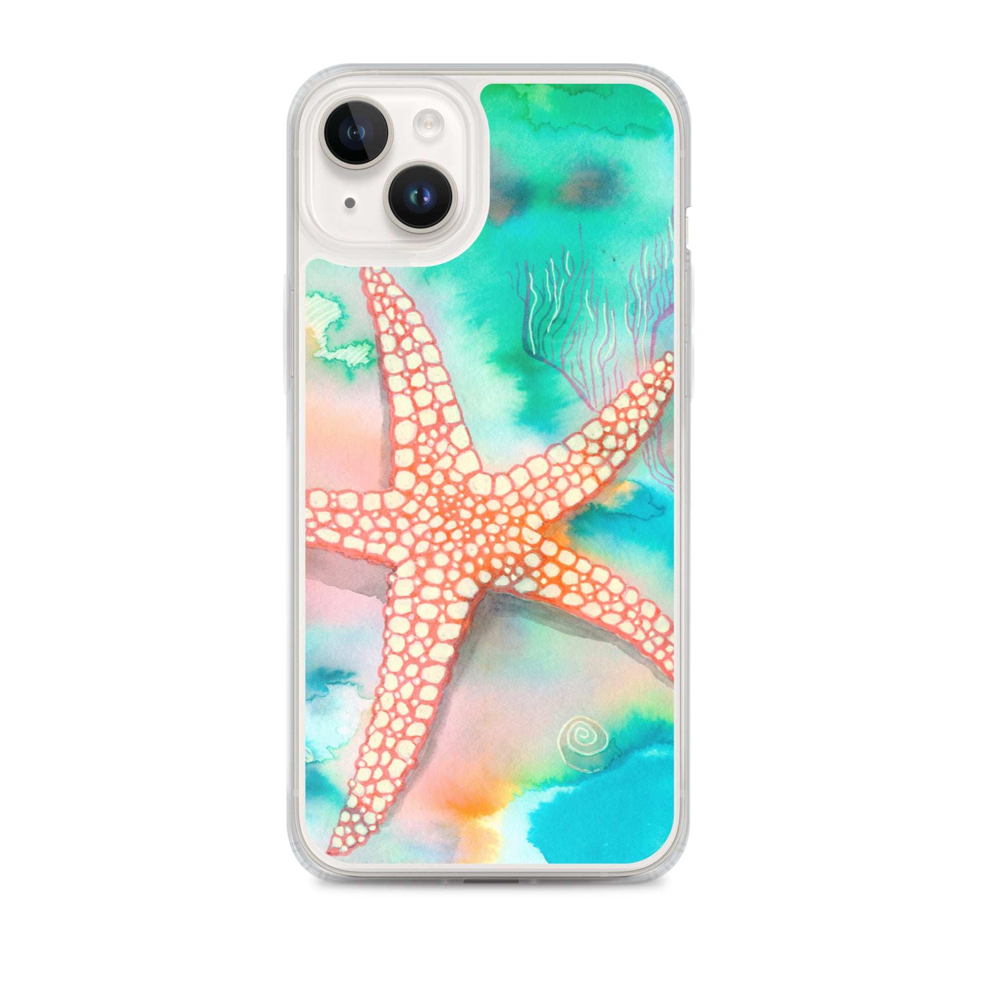 Starfish Clear Case for iPhone® - Aquamarine Design - Artistic Gifts for Women - Art by Artist Tania Herrera from Aquamarine Design Studio