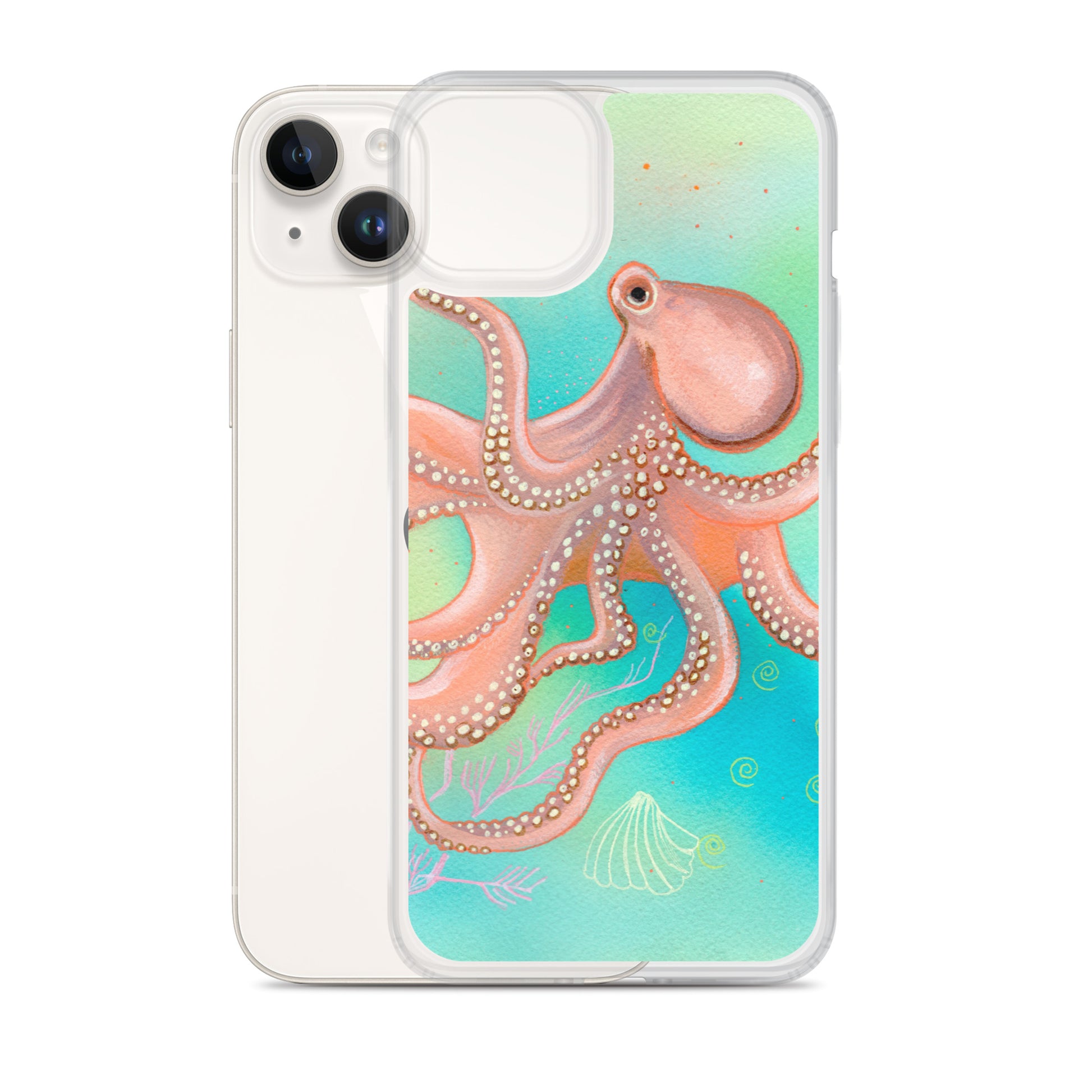 Octopus Clear Case for iPhone® - Aquamarine Design - Artistic Gifts for Women - Art by Artist Tania Herrera from Aquamarine Design Studio