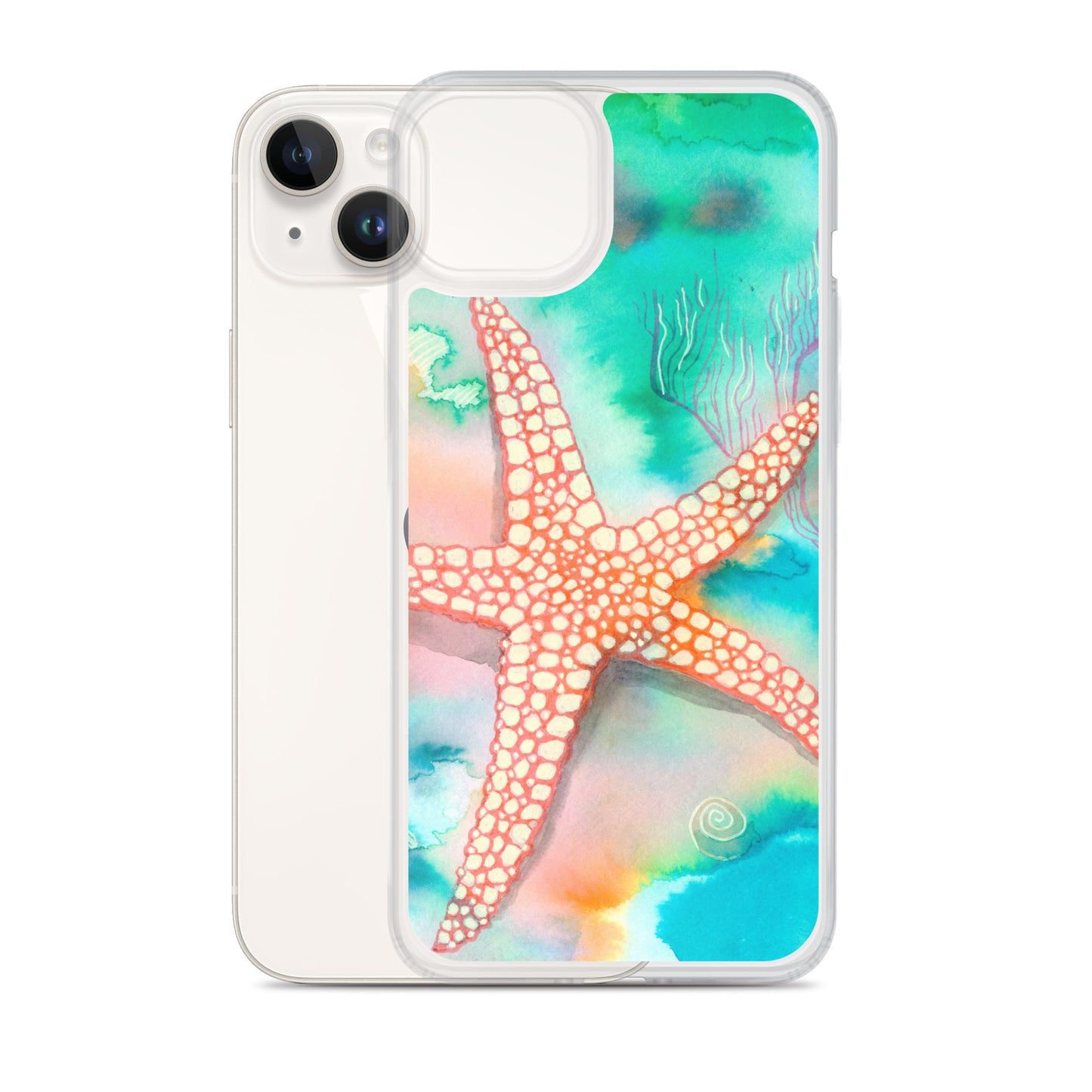 Starfish Clear Case for iPhone® - Aquamarine Design - Artistic Gifts for Women - Art by Artist Tania Herrera from Aquamarine Design Studio