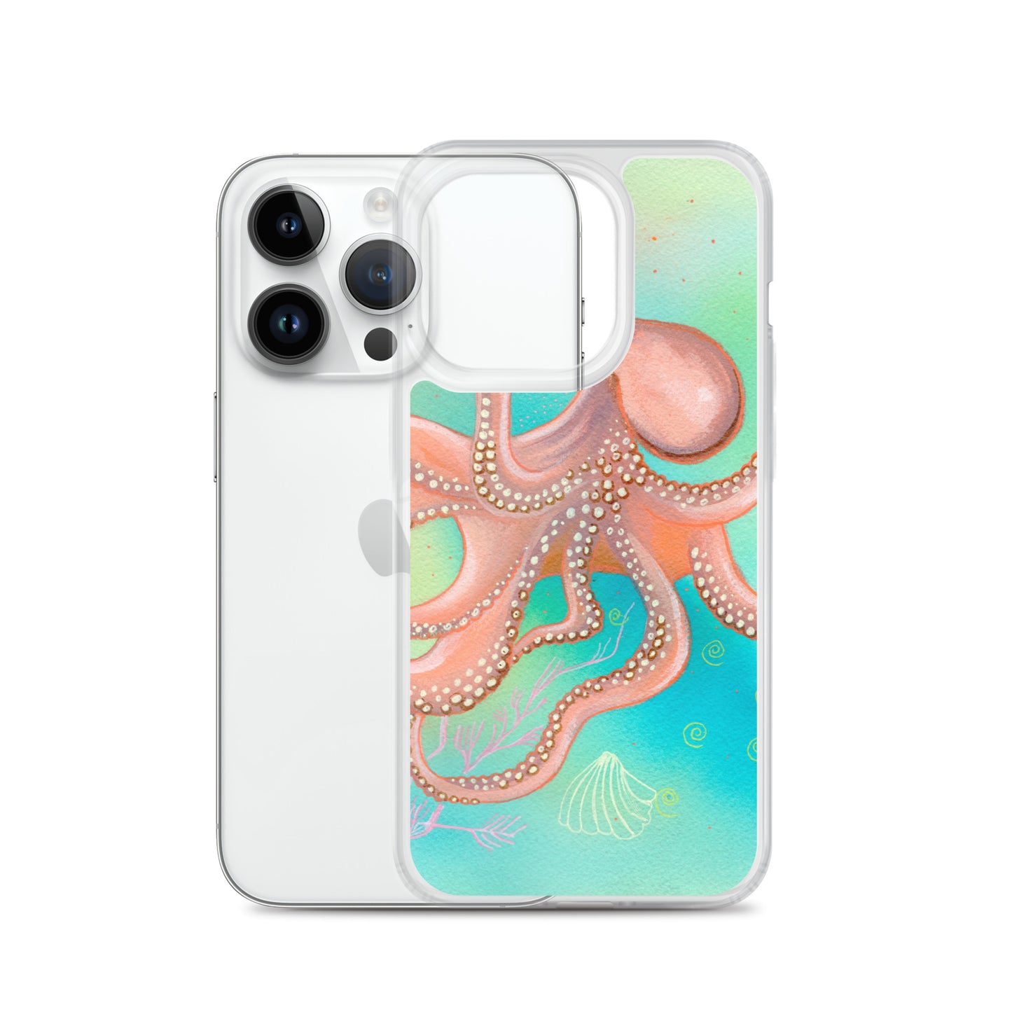 Octopus Clear Case for iPhone® - Aquamarine Design - Artistic Gifts for Women - Art by Artist Tania Herrera from Aquamarine Design Studio