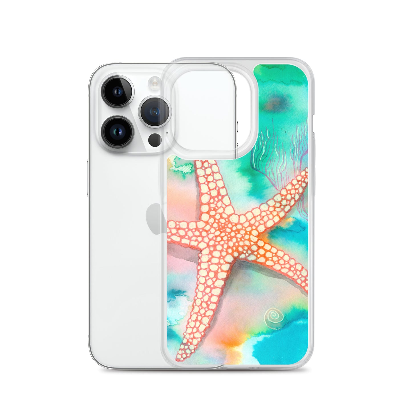 Starfish Clear Case for iPhone® - Aquamarine Design - Artistic Gifts for Women - Art by Artist Tania Herrera from Aquamarine Design Studio