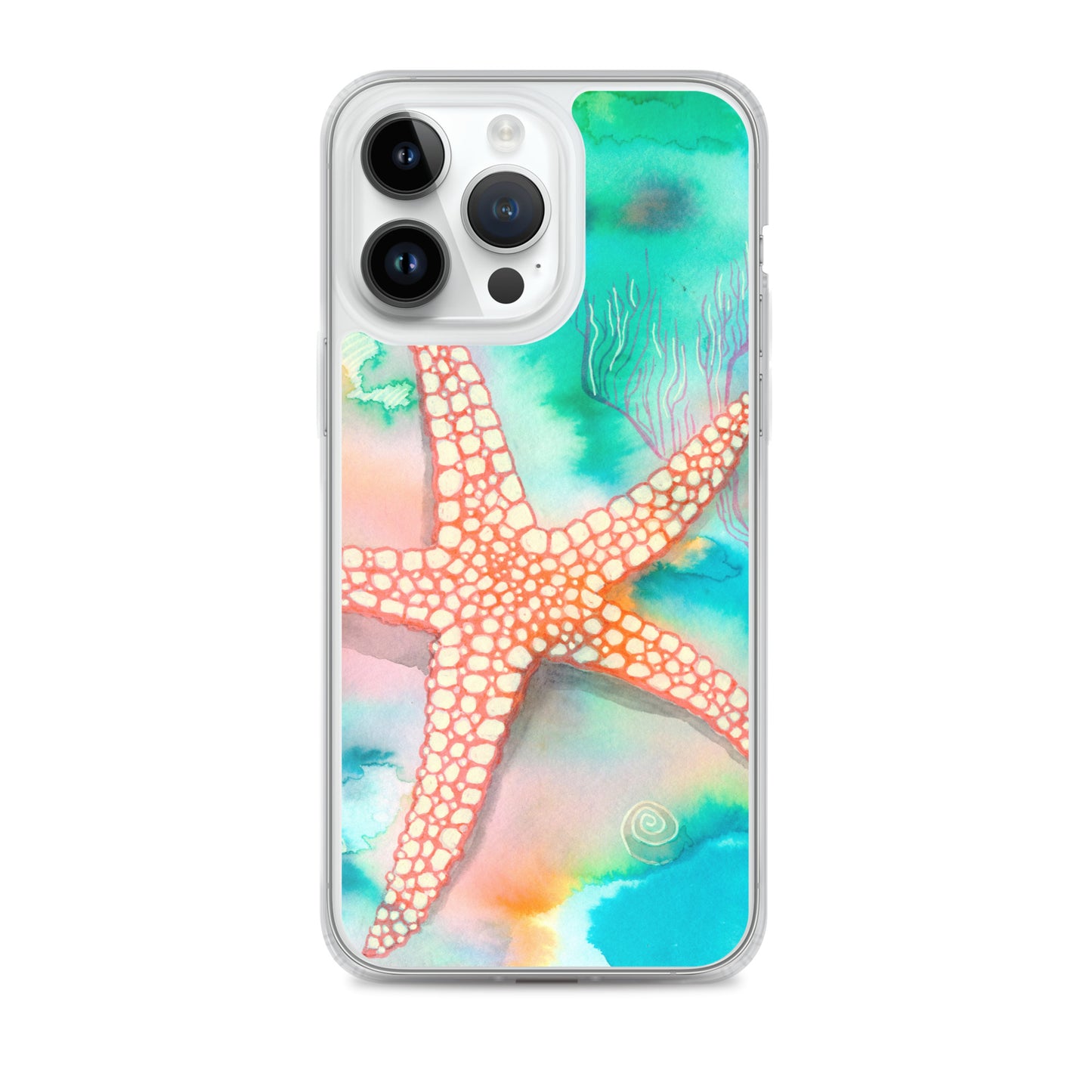 Starfish Clear Case for iPhone® - Aquamarine Design - Artistic Gifts for Women - Art by Artist Tania Herrera from Aquamarine Design Studio