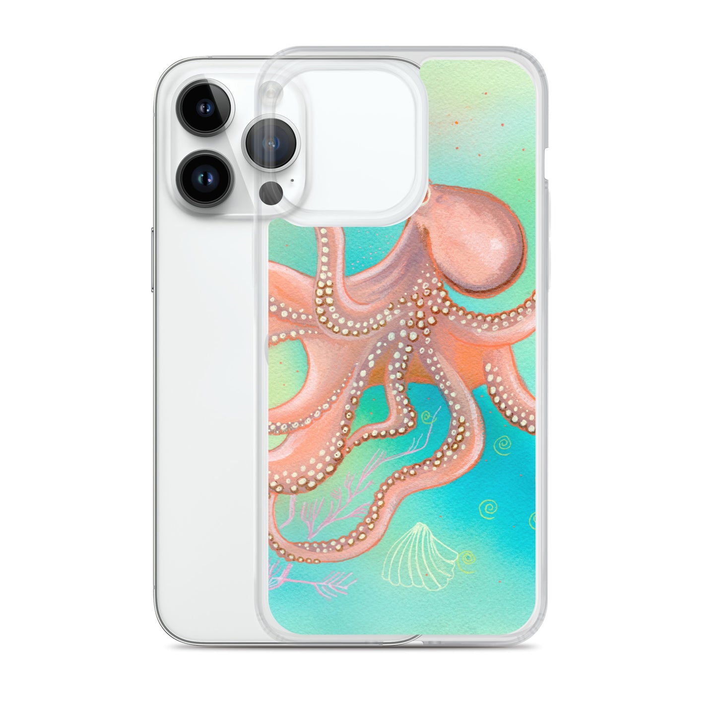 Octopus Clear Case for iPhone® - Aquamarine Design - Artistic Gifts for Women - Art by Artist Tania Herrera from Aquamarine Design Studio