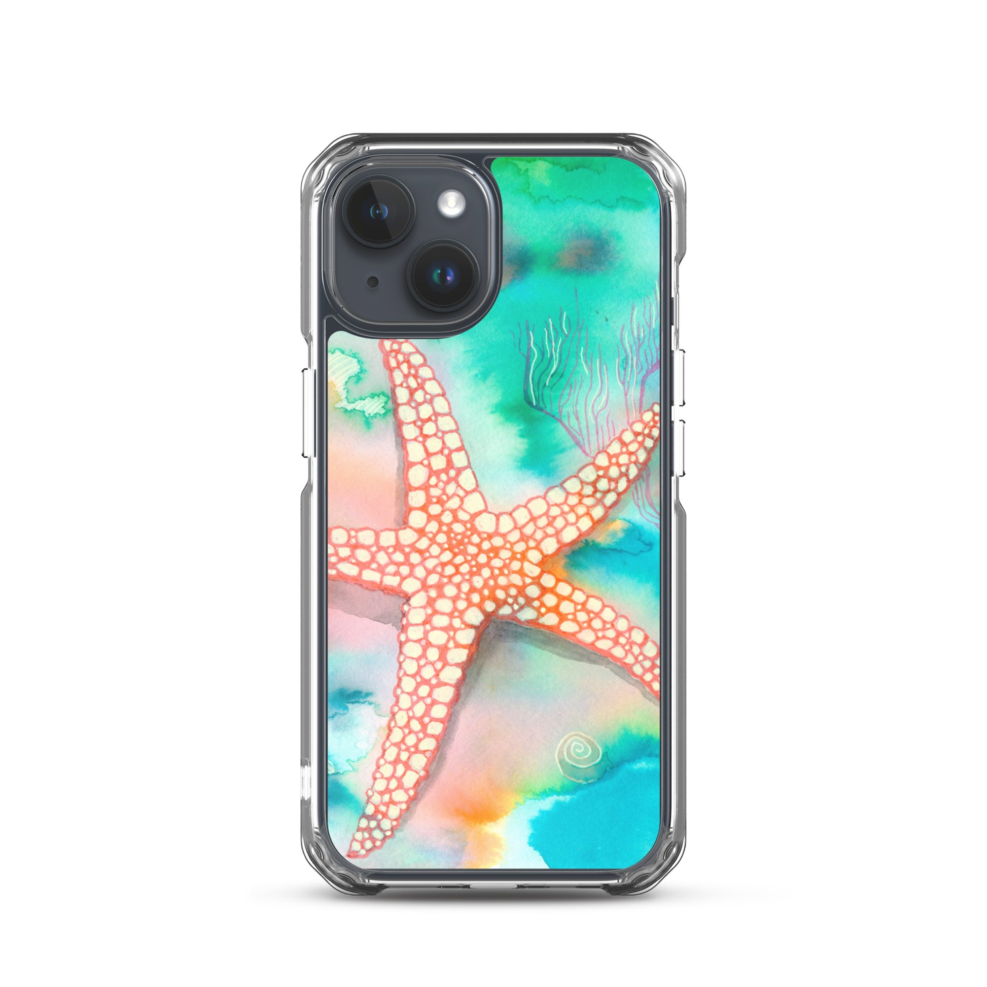 Starfish Clear Case for iPhone® - Aquamarine Design - Artistic Gifts for Women - Art by Artist Tania Herrera from Aquamarine Design Studio