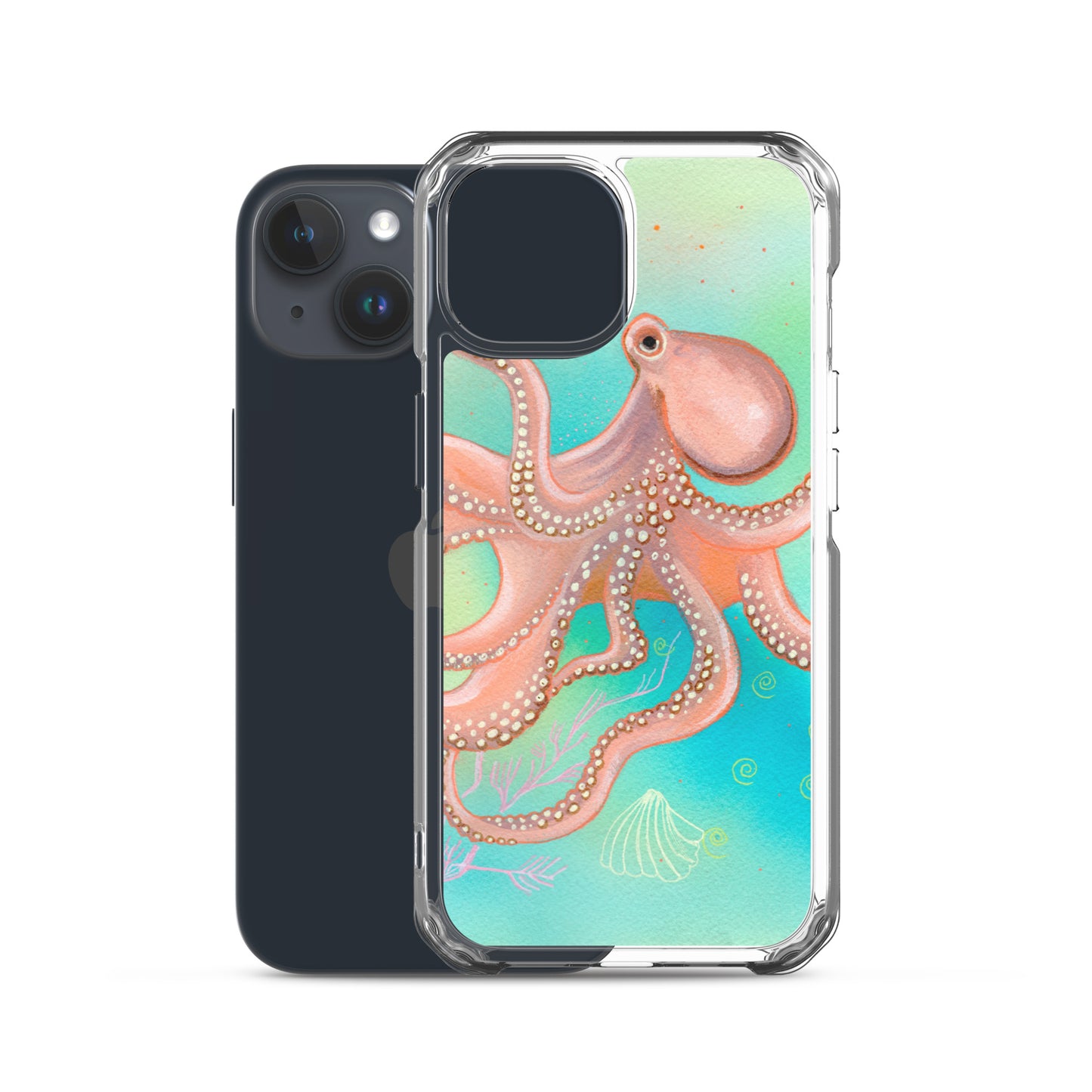 Octopus Clear Case for iPhone® - Aquamarine Design - Artistic Gifts for Women - Art by Artist Tania Herrera from Aquamarine Design Studio