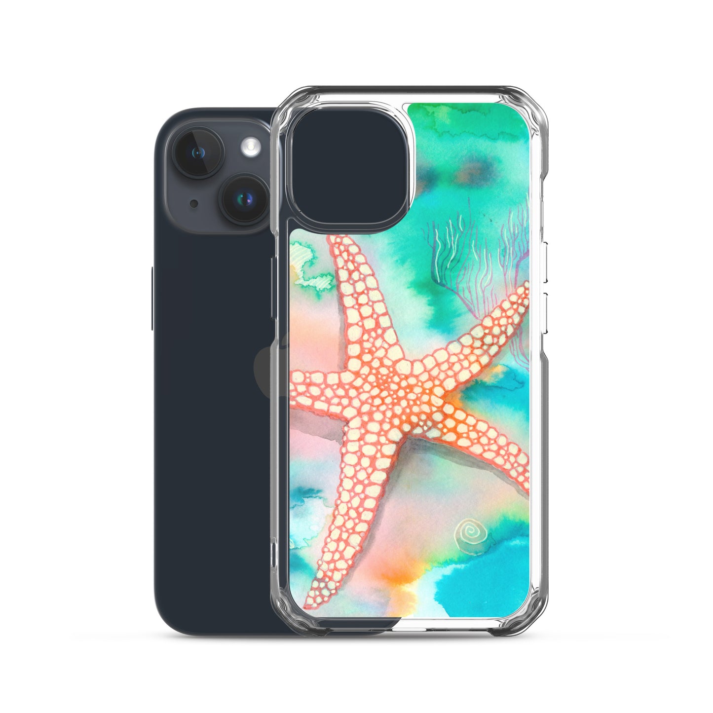 Starfish Clear Case for iPhone® - Aquamarine Design - Artistic Gifts for Women - Art by Artist Tania Herrera from Aquamarine Design Studio