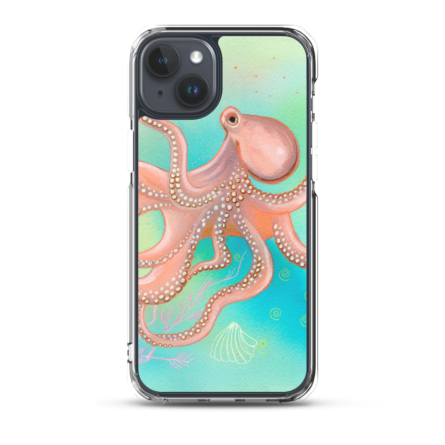 Octopus Clear Case for iPhone® - Aquamarine Design - Artistic Gifts for Women - Art by Artist Tania Herrera from Aquamarine Design Studio