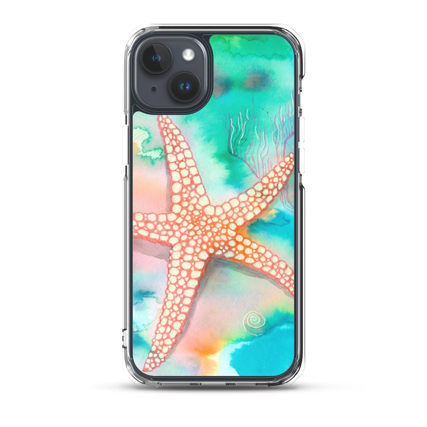 Starfish Clear Case for iPhone® - Aquamarine Design - Artistic Gifts for Women - Art by Artist Tania Herrera from Aquamarine Design Studio