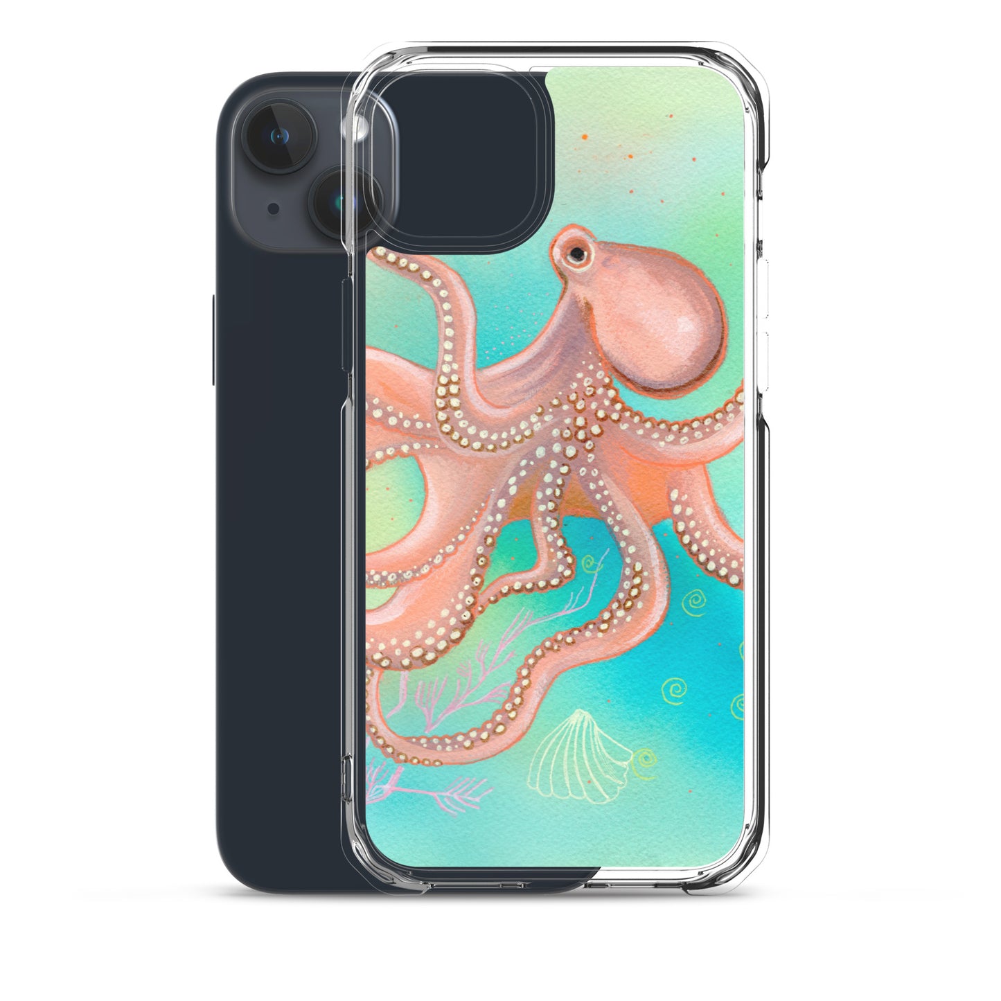 Octopus Clear Case for iPhone® - Aquamarine Design - Artistic Gifts for Women - Art by Artist Tania Herrera from Aquamarine Design Studio