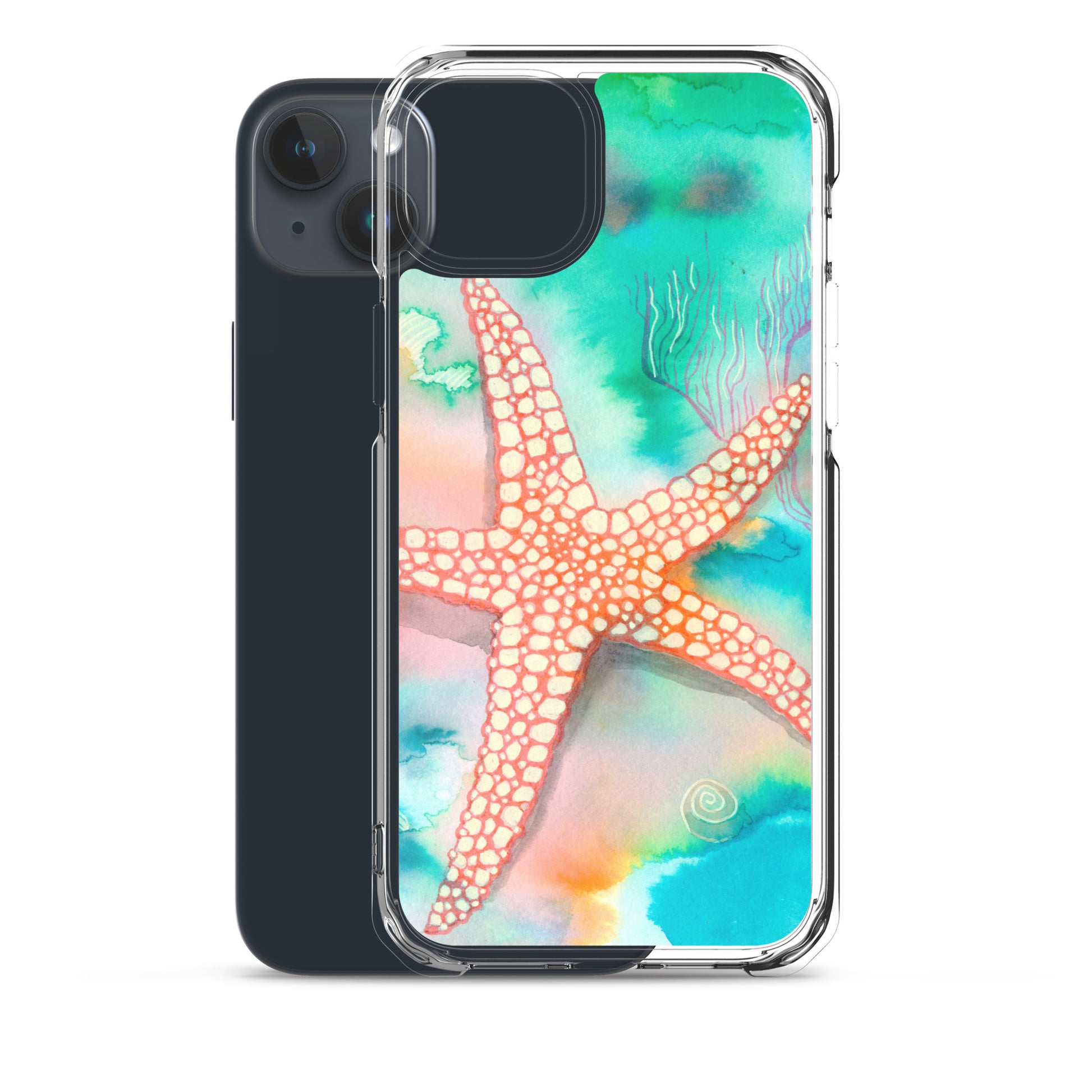 Starfish Clear Case for iPhone® - Aquamarine Design - Artistic Gifts for Women - Art by Artist Tania Herrera from Aquamarine Design Studio