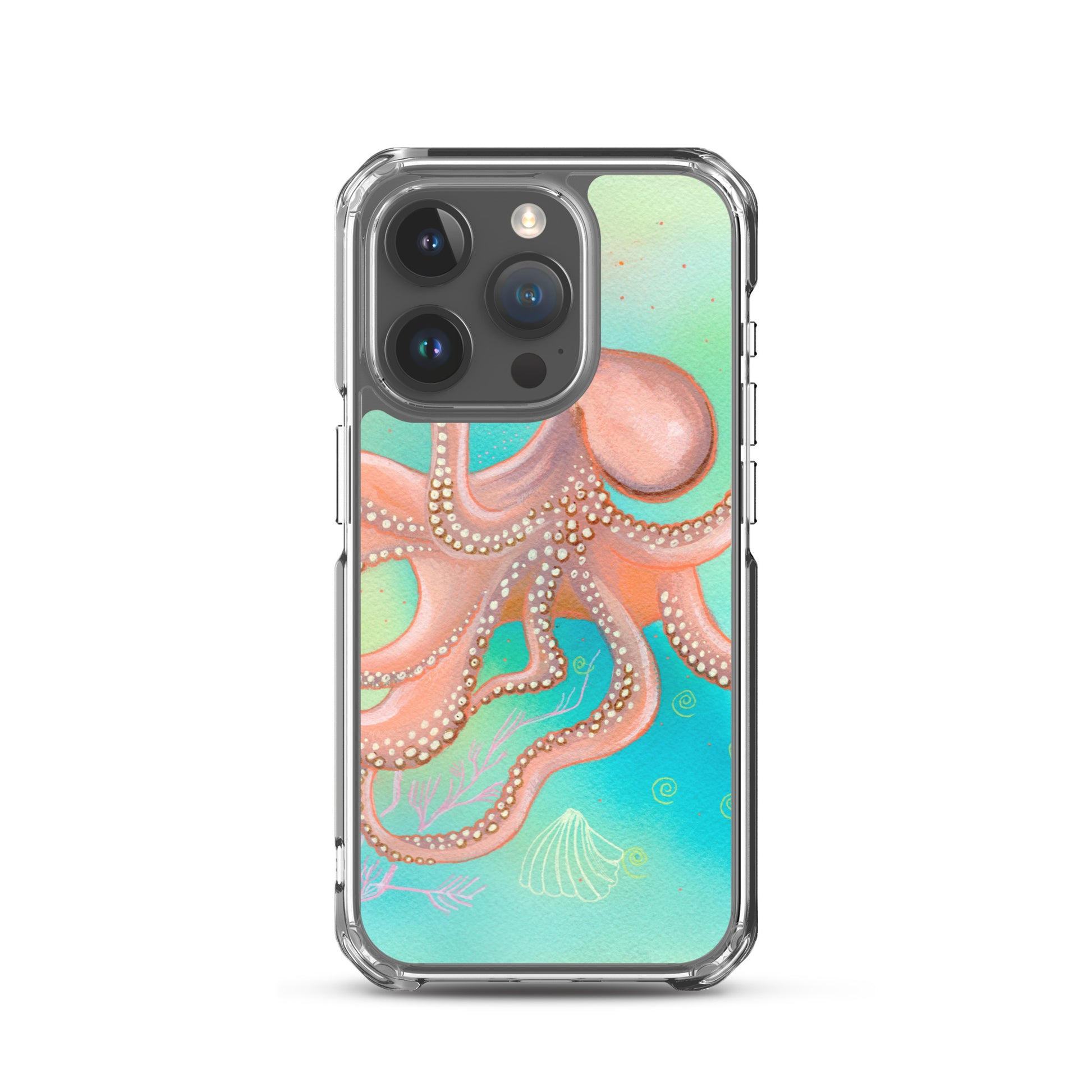 Octopus Clear Case for iPhone® - Aquamarine Design - Artistic Gifts for Women - Art by Artist Tania Herrera from Aquamarine Design Studio