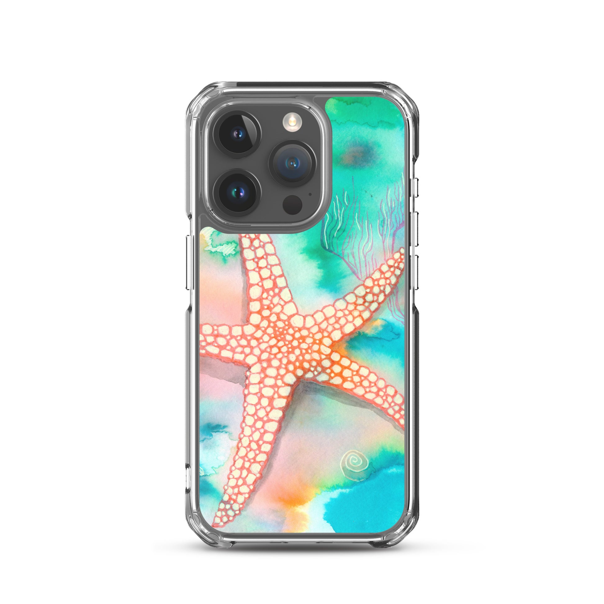 Starfish Clear Case for iPhone® - Aquamarine Design - Artistic Gifts for Women - Art by Artist Tania Herrera from Aquamarine Design Studio