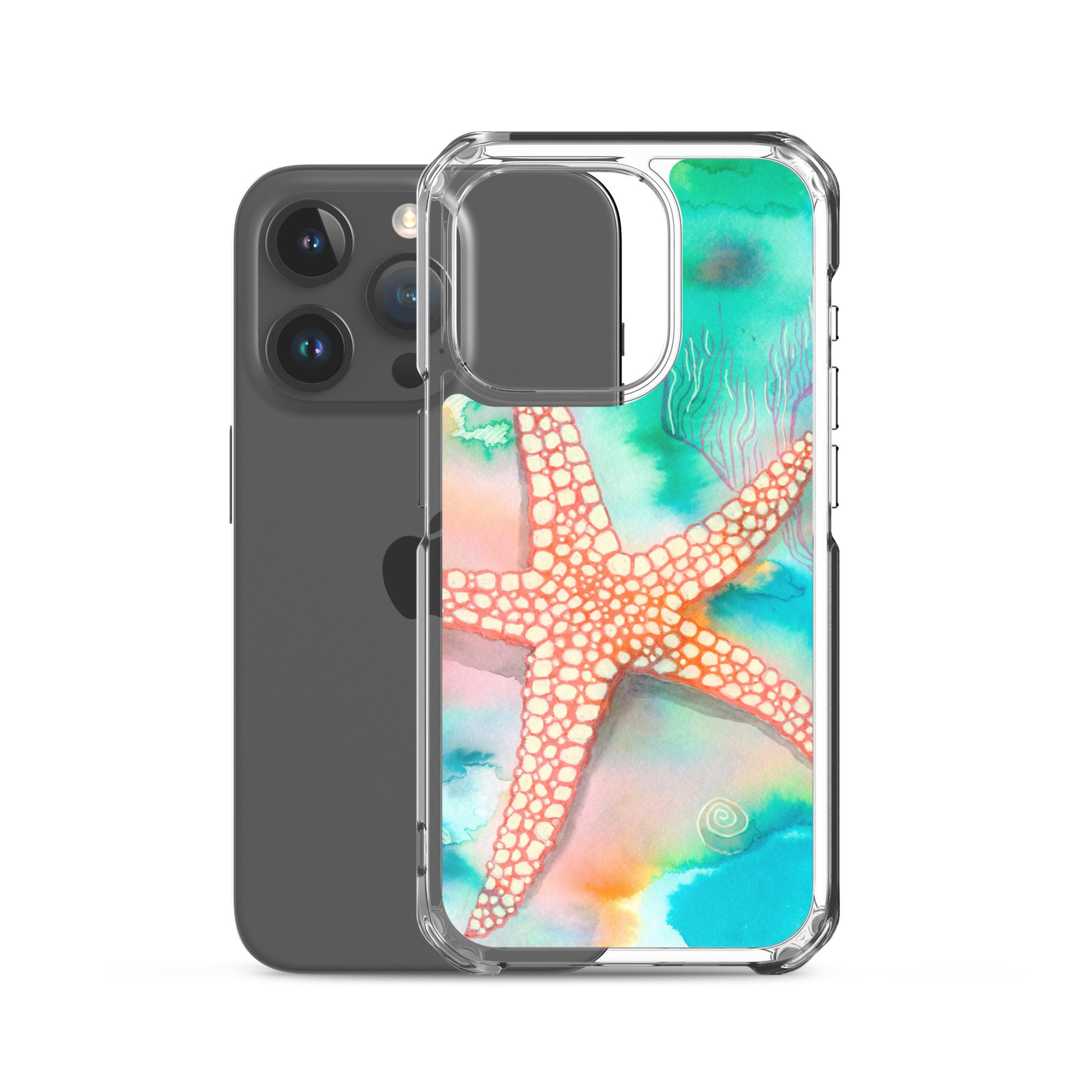 Starfish Clear Case for iPhone® - Aquamarine Design - Artistic Gifts for Women - Art by Artist Tania Herrera from Aquamarine Design Studio