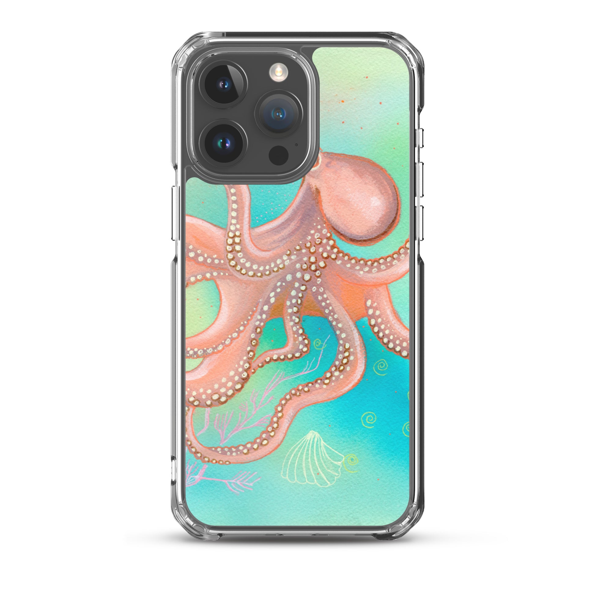 Octopus Clear Case for iPhone® - Aquamarine Design - Artistic Gifts for Women - Art by Artist Tania Herrera from Aquamarine Design Studio