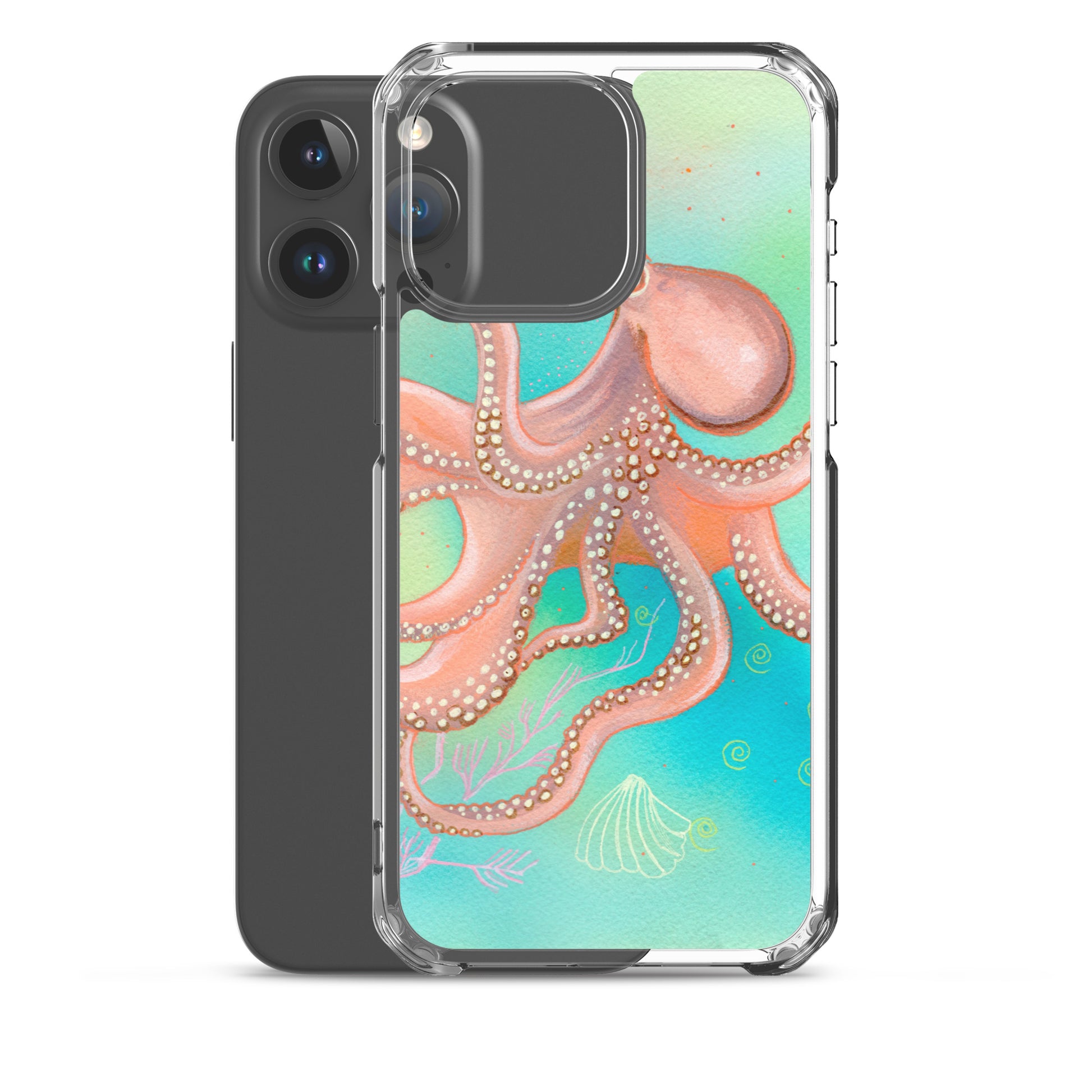 Octopus Clear Case for iPhone® - Aquamarine Design - Artistic Gifts for Women - Art by Artist Tania Herrera from Aquamarine Design Studio