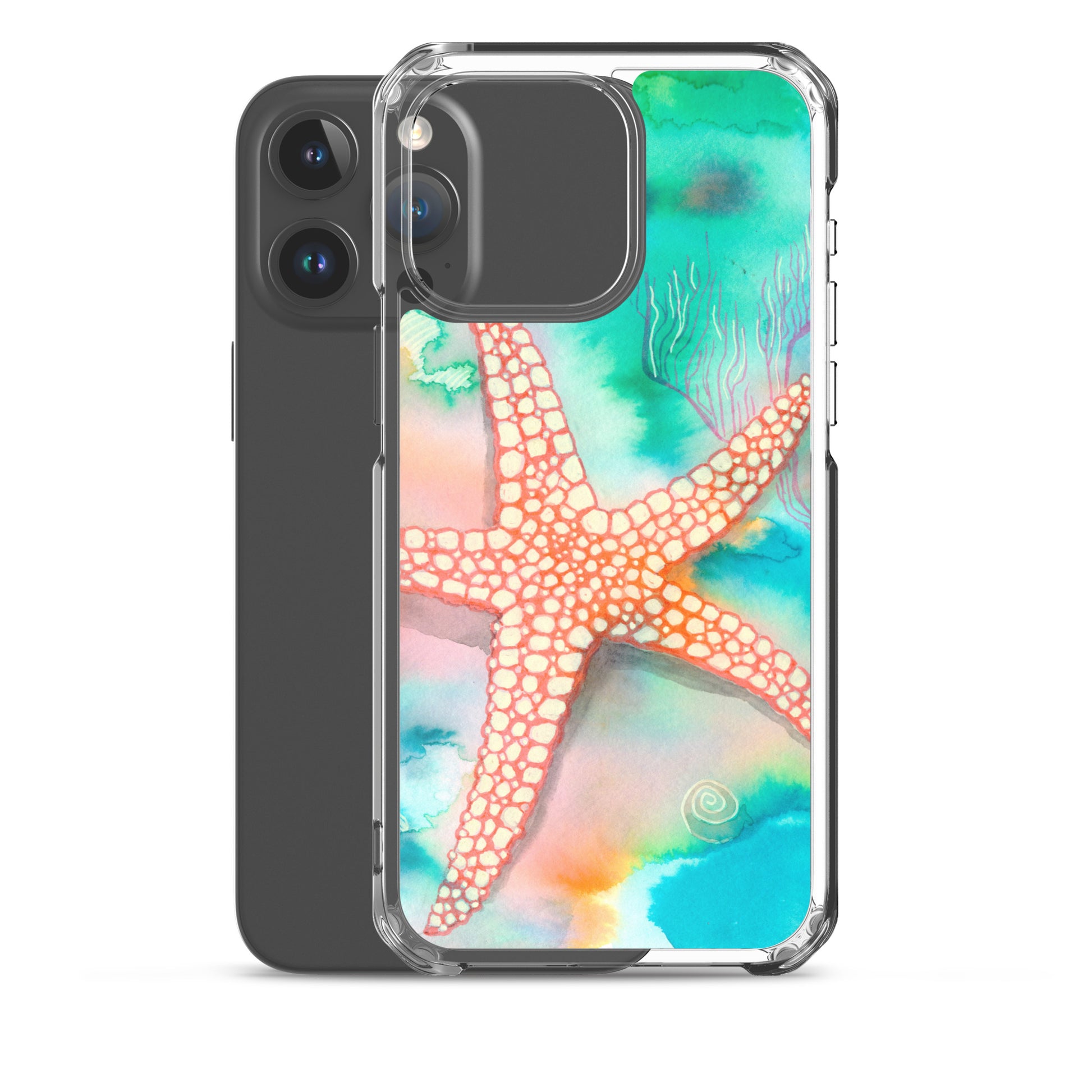 Starfish Clear Case for iPhone® - Aquamarine Design - Artistic Gifts for Women - Art by Artist Tania Herrera from Aquamarine Design Studio