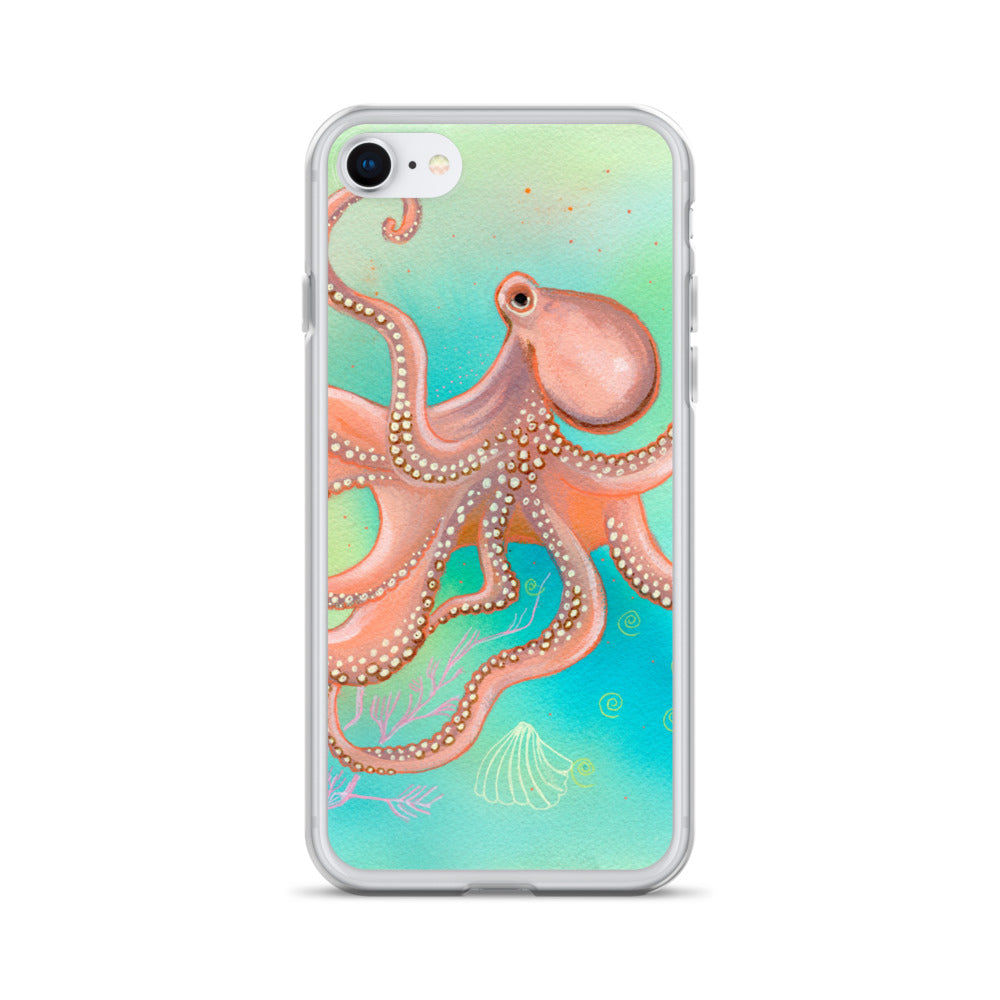 Octopus Clear Case for iPhone® - Aquamarine Design - Artistic Gifts for Women - Art by Artist Tania Herrera from Aquamarine Design Studio