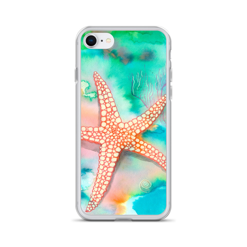 Starfish Clear Case for iPhone® - Aquamarine Design - Artistic Gifts for Women - Art by Artist Tania Herrera from Aquamarine Design Studio