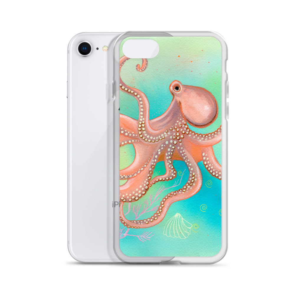 Octopus Clear Case for iPhone® - Aquamarine Design - Artistic Gifts for Women - Art by Artist Tania Herrera from Aquamarine Design Studio