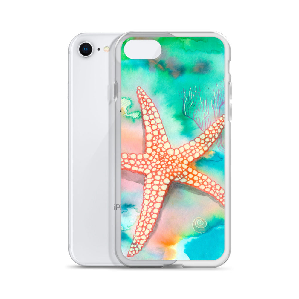 Starfish Clear Case for iPhone® - Aquamarine Design - Artistic Gifts for Women - Art by Artist Tania Herrera from Aquamarine Design Studio