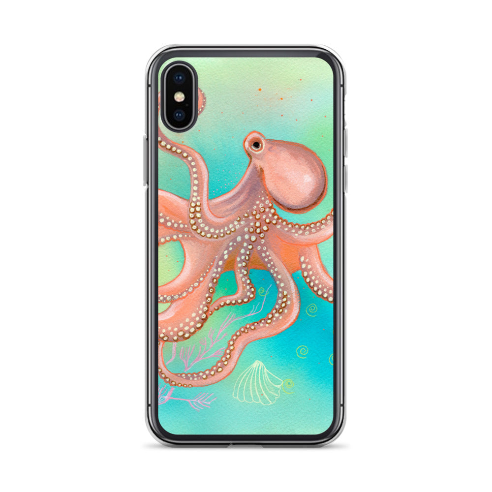 Octopus Clear Case for iPhone® - Aquamarine Design - Artistic Gifts for Women - Art by Artist Tania Herrera from Aquamarine Design Studio