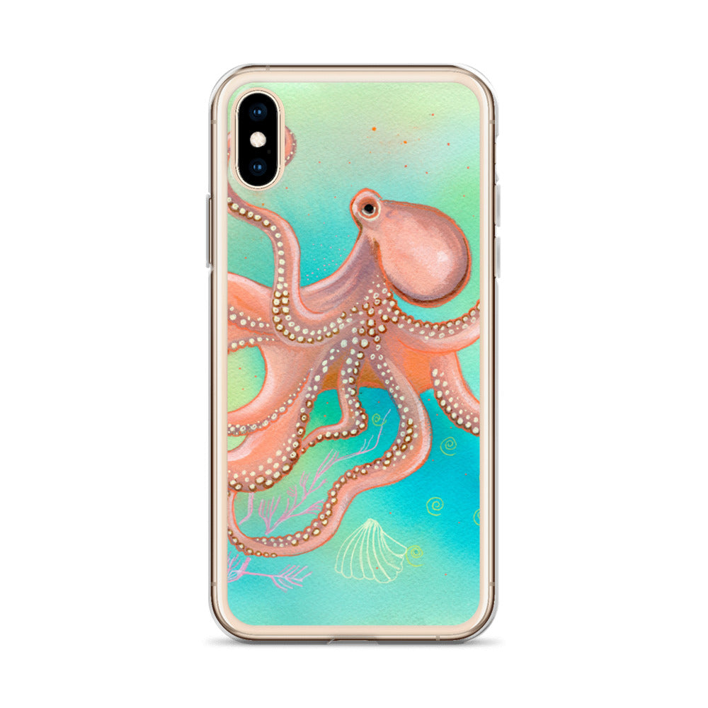 Octopus Clear Case for iPhone® - Aquamarine Design - Artistic Gifts for Women - Art by Artist Tania Herrera from Aquamarine Design Studio