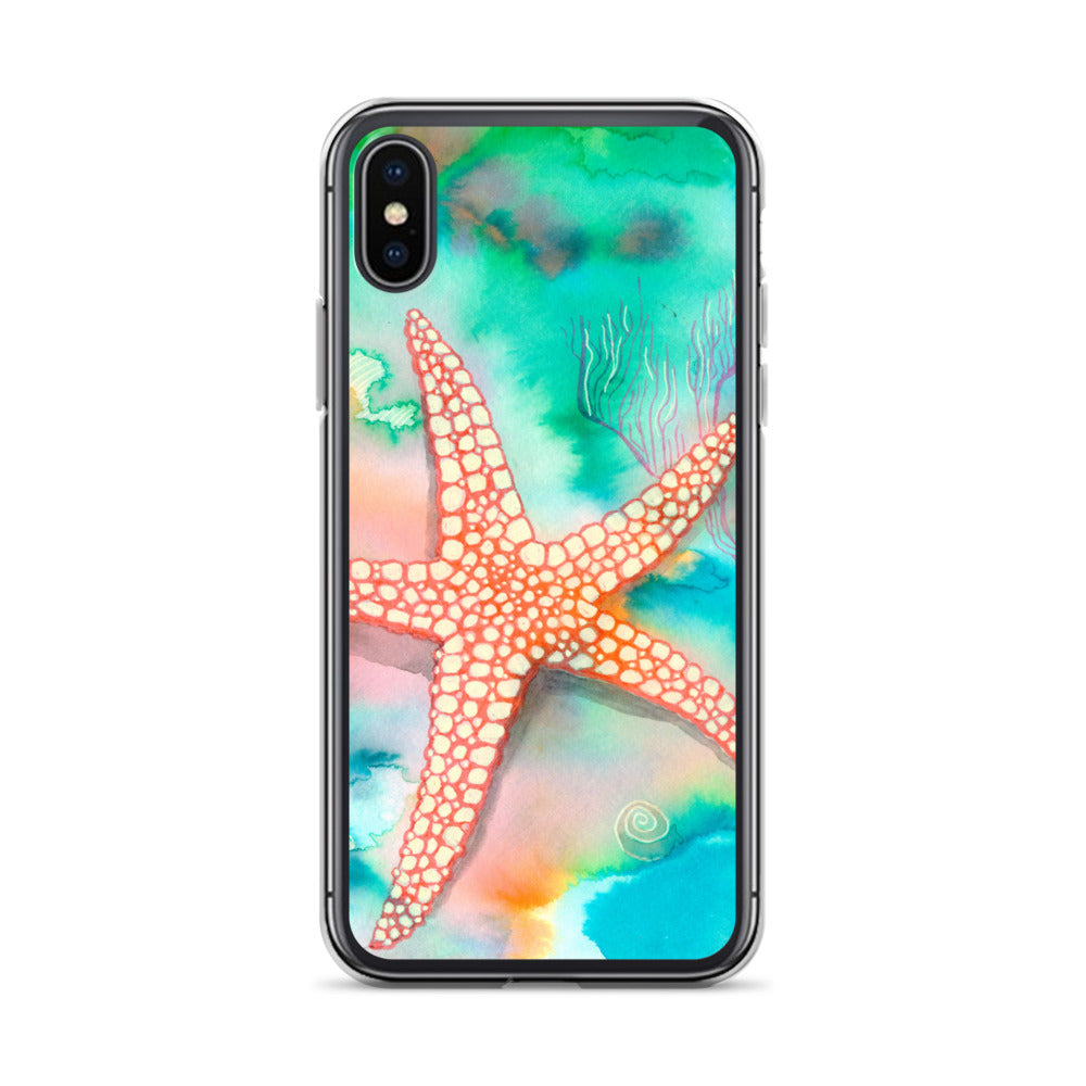 Starfish Clear Case for iPhone® - Aquamarine Design - Artistic Gifts for Women - Art by Artist Tania Herrera from Aquamarine Design Studio