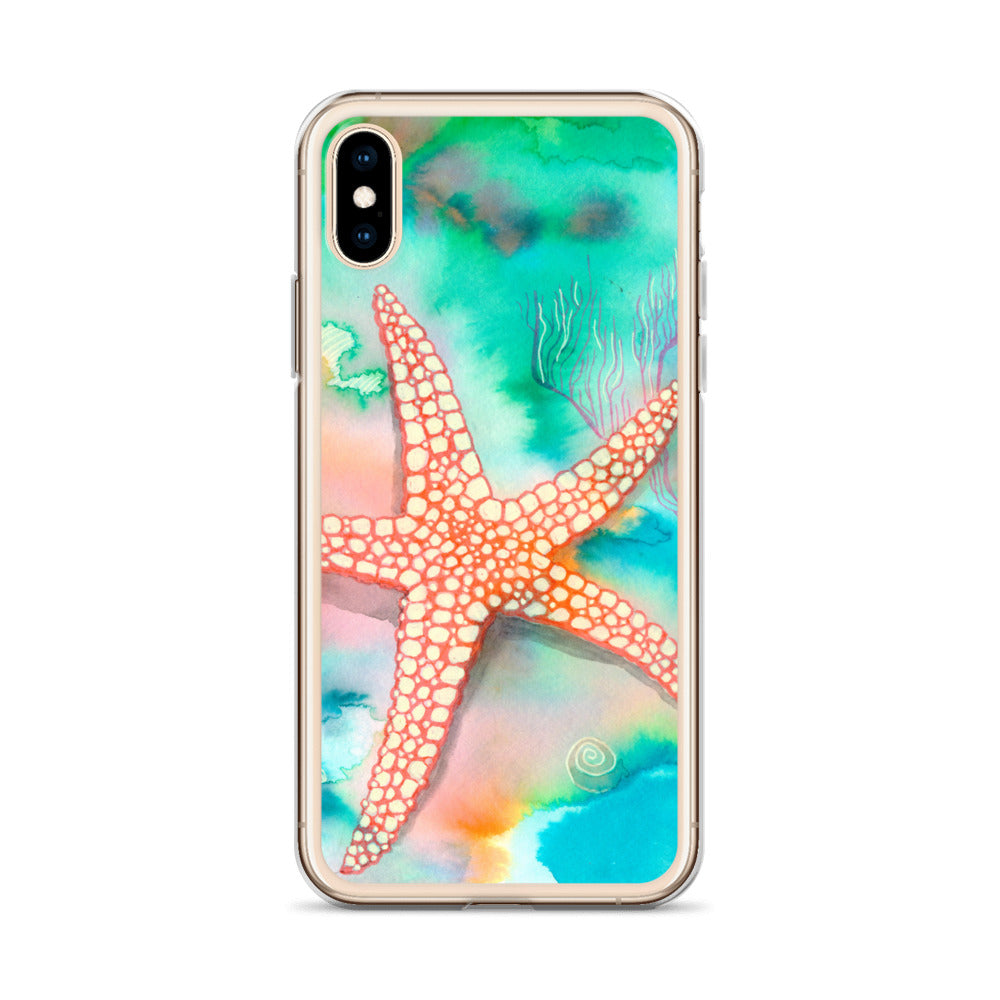 Starfish Clear Case for iPhone® - Aquamarine Design - Artistic Gifts for Women - Art by Artist Tania Herrera from Aquamarine Design Studio