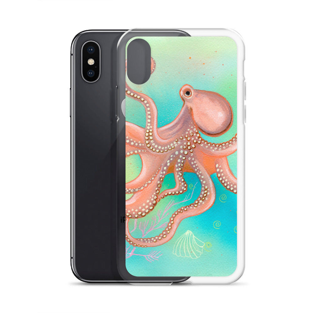 Octopus Clear Case for iPhone® - Aquamarine Design - Artistic Gifts for Women - Art by Artist Tania Herrera from Aquamarine Design Studio