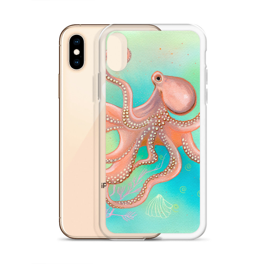 Octopus Clear Case for iPhone® - Aquamarine Design - Artistic Gifts for Women - Art by Artist Tania Herrera from Aquamarine Design Studio