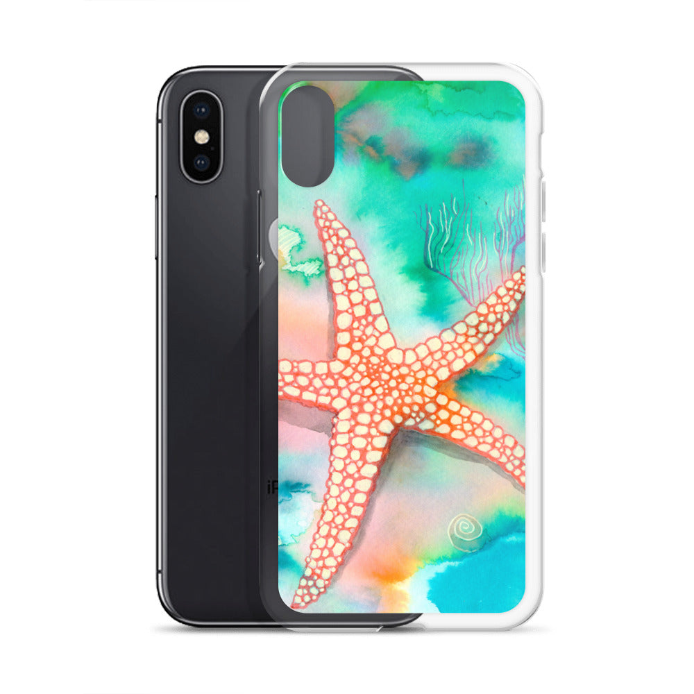 Starfish Clear Case for iPhone® - Aquamarine Design - Artistic Gifts for Women - Art by Artist Tania Herrera from Aquamarine Design Studio