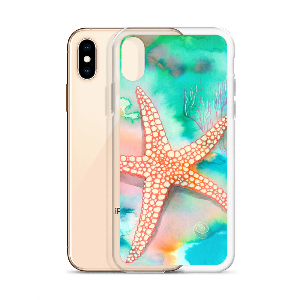 Starfish Clear Case for iPhone® - Aquamarine Design - Artistic Gifts for Women - Art by Artist Tania Herrera from Aquamarine Design Studio