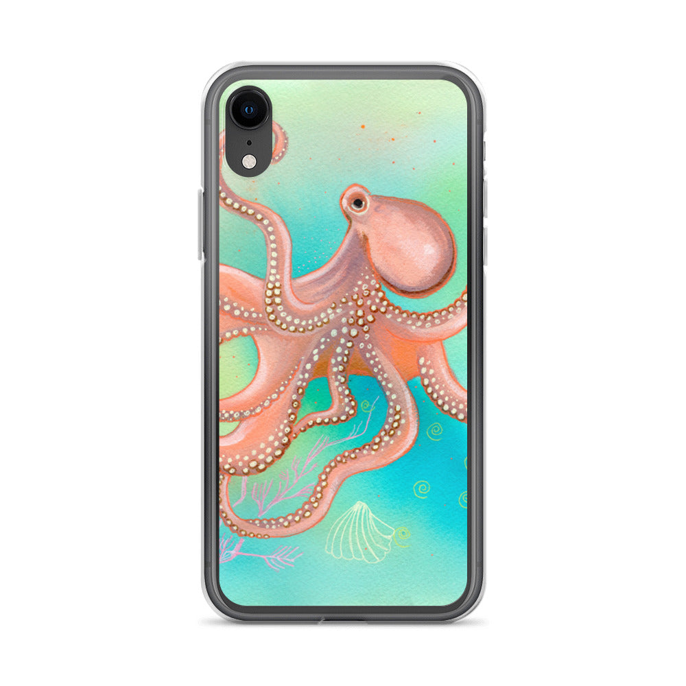 Octopus Clear Case for iPhone® - Aquamarine Design - Artistic Gifts for Women - Art by Artist Tania Herrera from Aquamarine Design Studio