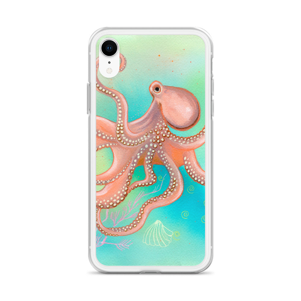 Octopus Clear Case for iPhone® - Aquamarine Design - Artistic Gifts for Women - Art by Artist Tania Herrera from Aquamarine Design Studio