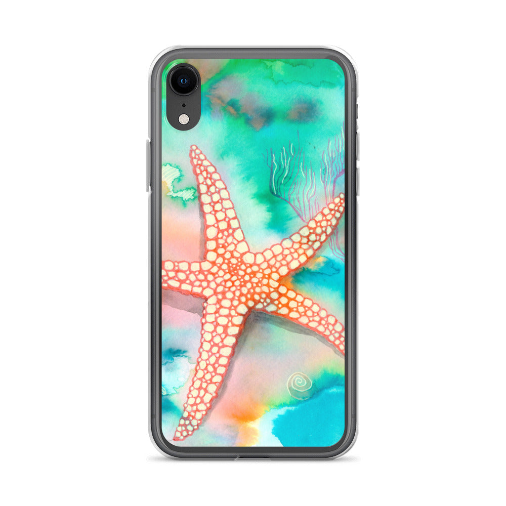 Starfish Clear Case for iPhone® - Aquamarine Design - Artistic Gifts for Women - Art by Artist Tania Herrera from Aquamarine Design Studio