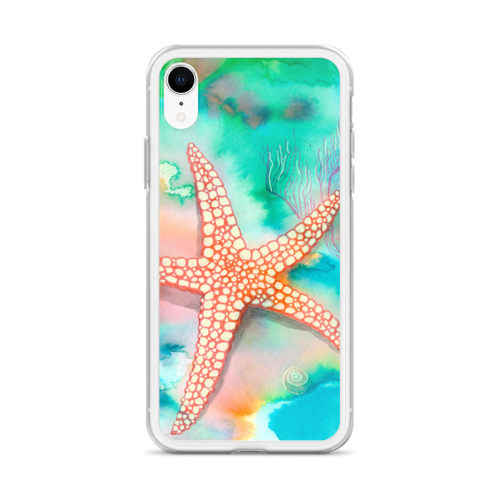 Starfish Clear Case for iPhone® - Aquamarine Design - Artistic Gifts for Women - Art by Artist Tania Herrera from Aquamarine Design Studio