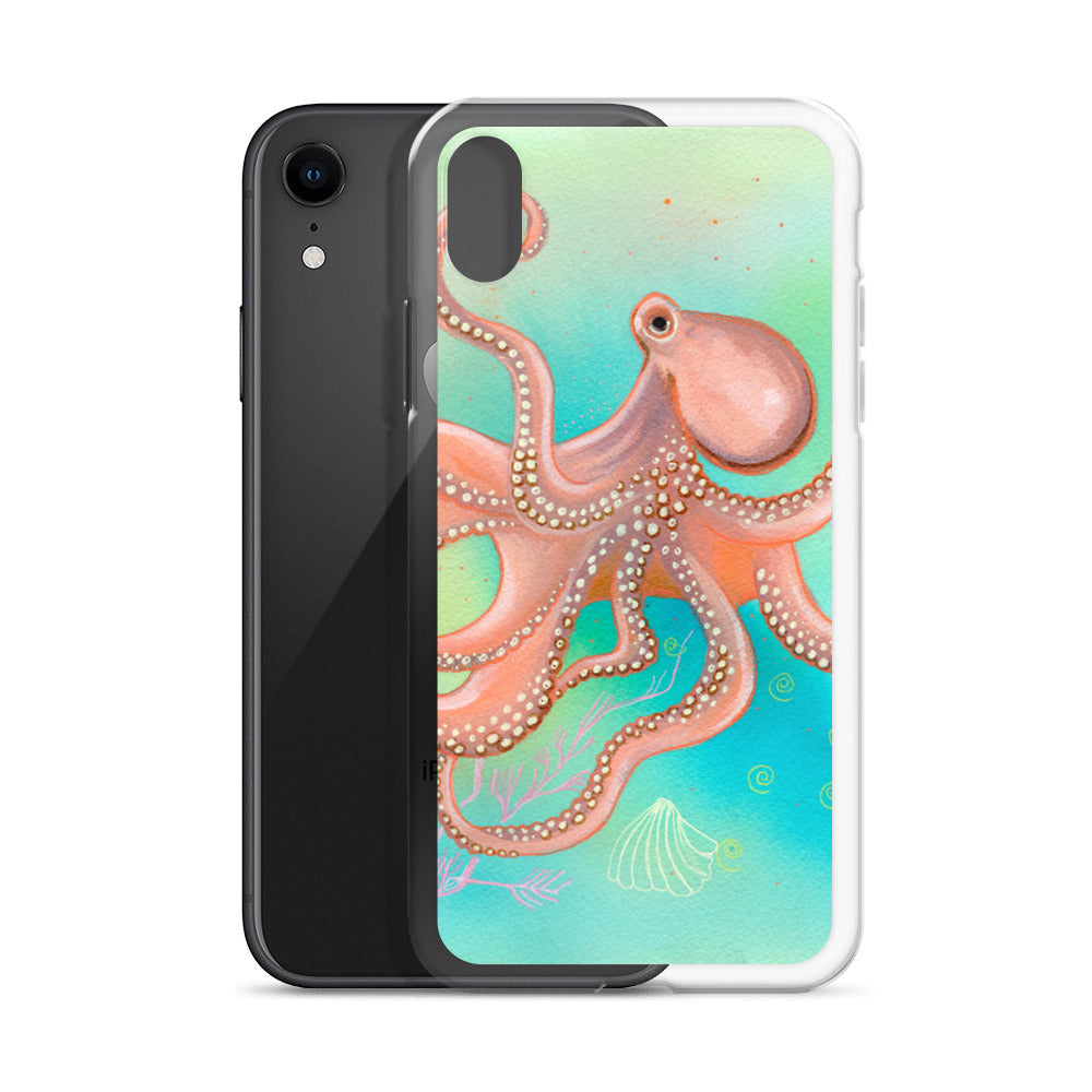 Octopus Clear Case for iPhone® - Aquamarine Design - Artistic Gifts for Women - Art by Artist Tania Herrera from Aquamarine Design Studio