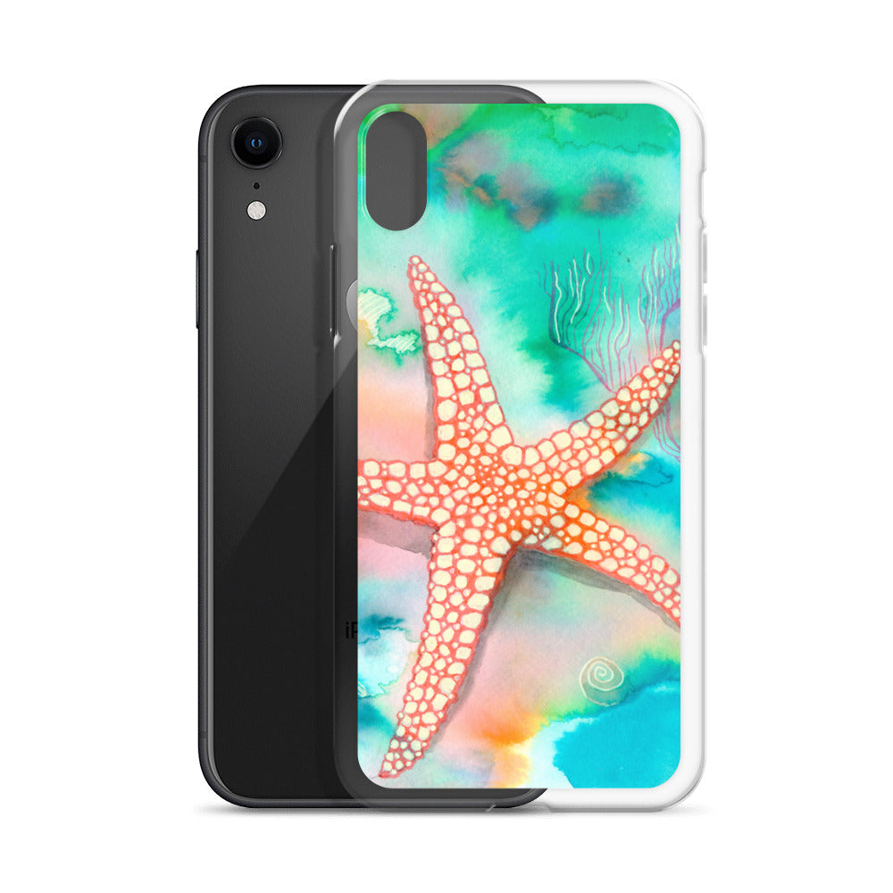 Starfish Clear Case for iPhone® - Aquamarine Design - Artistic Gifts for Women - Art by Artist Tania Herrera from Aquamarine Design Studio