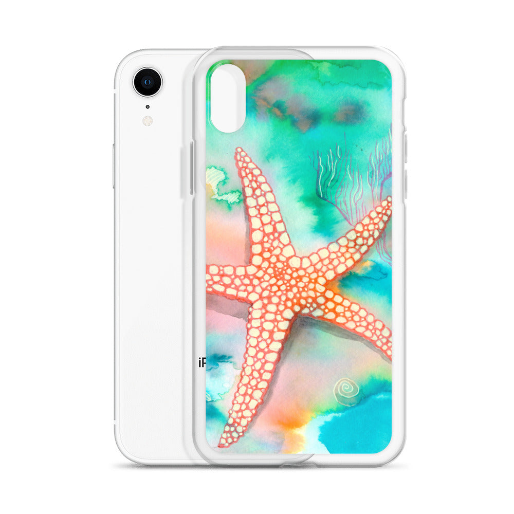 Starfish Clear Case for iPhone® - Aquamarine Design - Artistic Gifts for Women - Art by Artist Tania Herrera from Aquamarine Design Studio