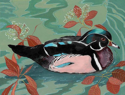 Duck on Serene Water - Art Print