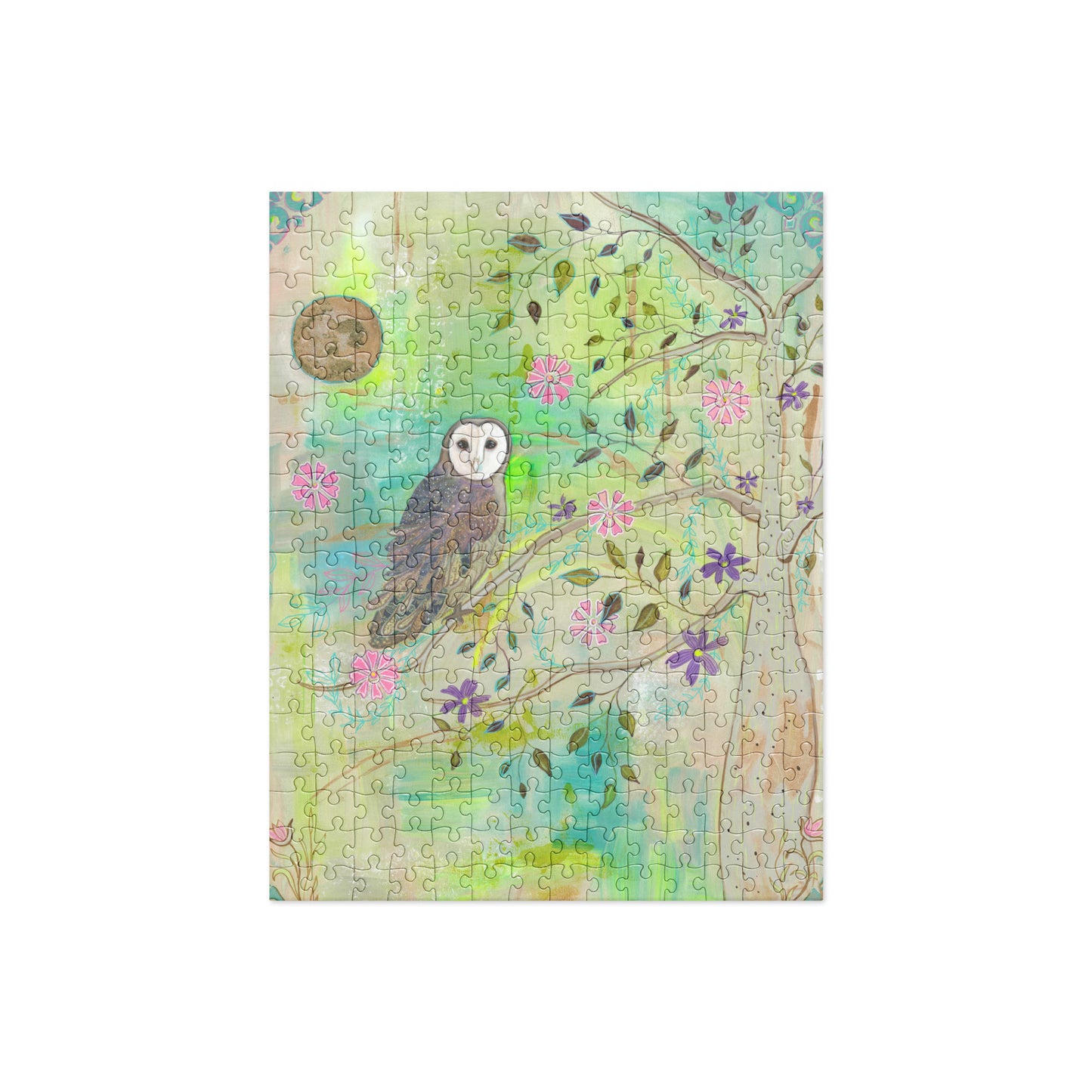 Owl Jigsaw puzzle - Aquamarine Design - Artistic Gifts for Women - Art by Artist Tania Herrera from Aquamarine Design Studio