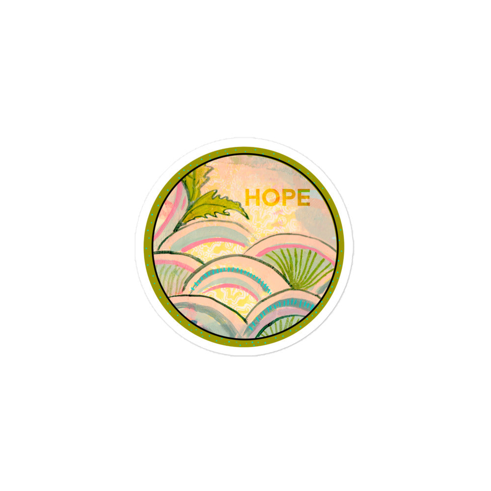 Hope Bubble-free stickers - Aquamarine Design - Artistic Gifts for Women - Art by Artist Tania Herrera from Aquamarine Design Studio