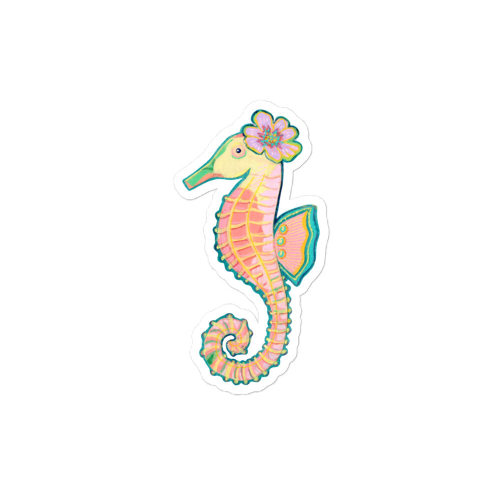 Seahorse Bubble-free stickers - Aquamarine Design - Artistic Gifts for Women - Art by Artist Tania Herrera from Aquamarine Design Studio