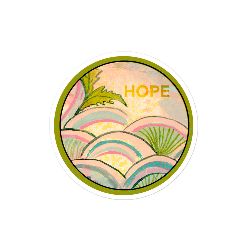 Hope Bubble-free stickers - Aquamarine Design - Artistic Gifts for Women - Art by Artist Tania Herrera from Aquamarine Design Studio