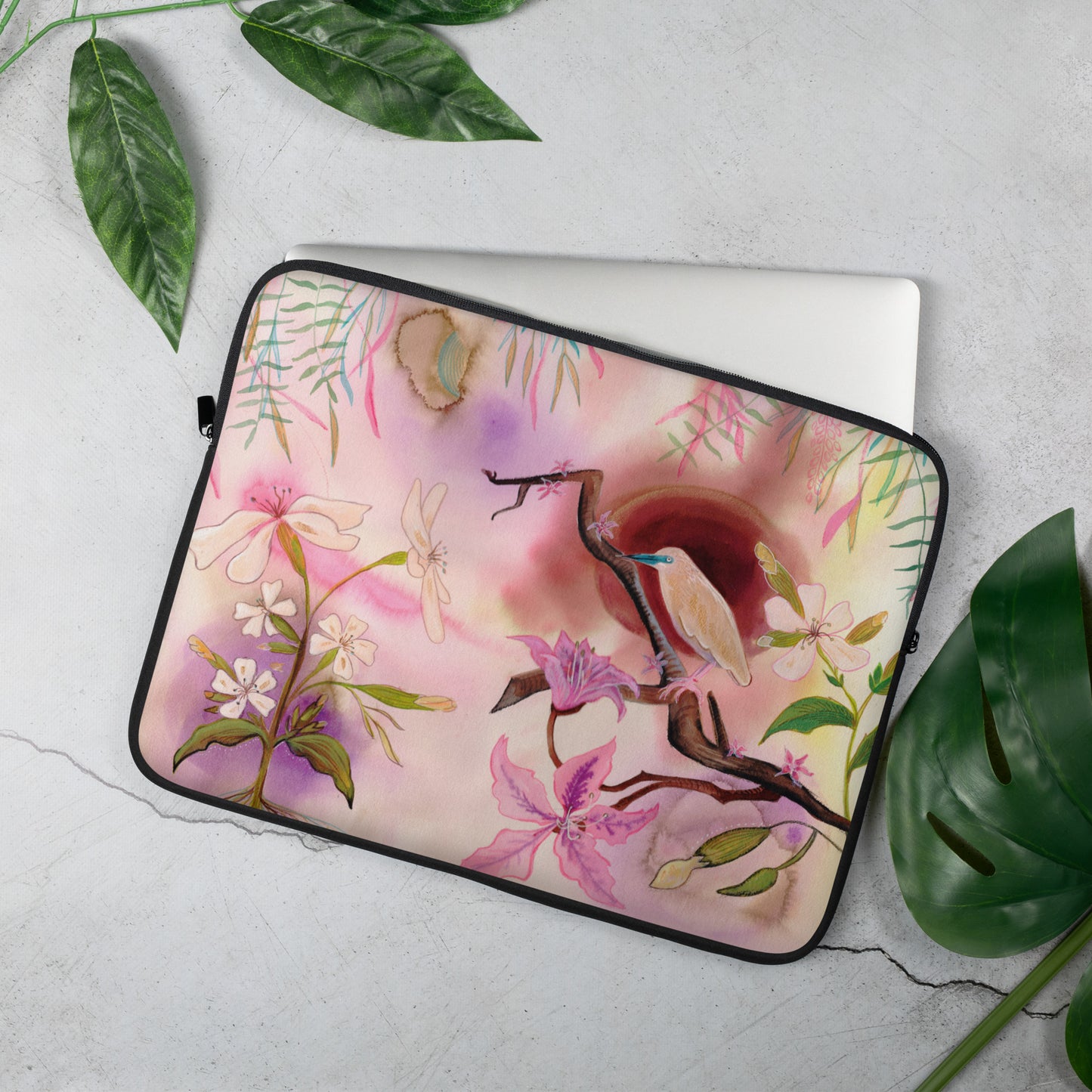 Beautiful Garden- Laptop Sleeve - Aquamarine Design - Artistic Gifts for Women - Art by Artist Tania Herrera from Aquamarine Design Studio