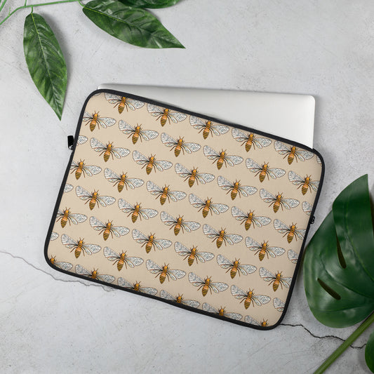 Honey Bee- Laptop Sleeve - Aquamarine Design - Artistic Gifts for Women - Art by Artist Tania Herrera from Aquamarine Design Studio