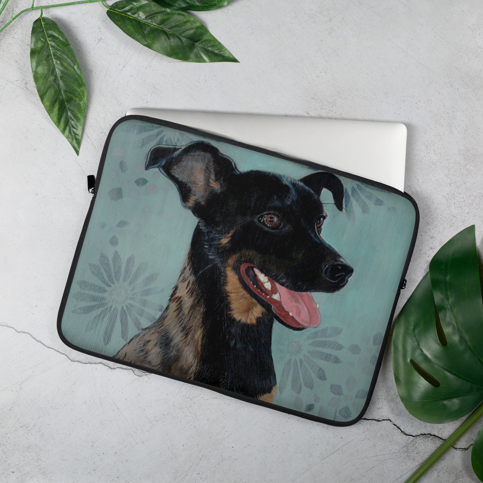 Rambo Laptop Sleeve - Aquamarine Design - Artistic Gifts for Women - Art by Artist Tania Herrera from Aquamarine Design Studio