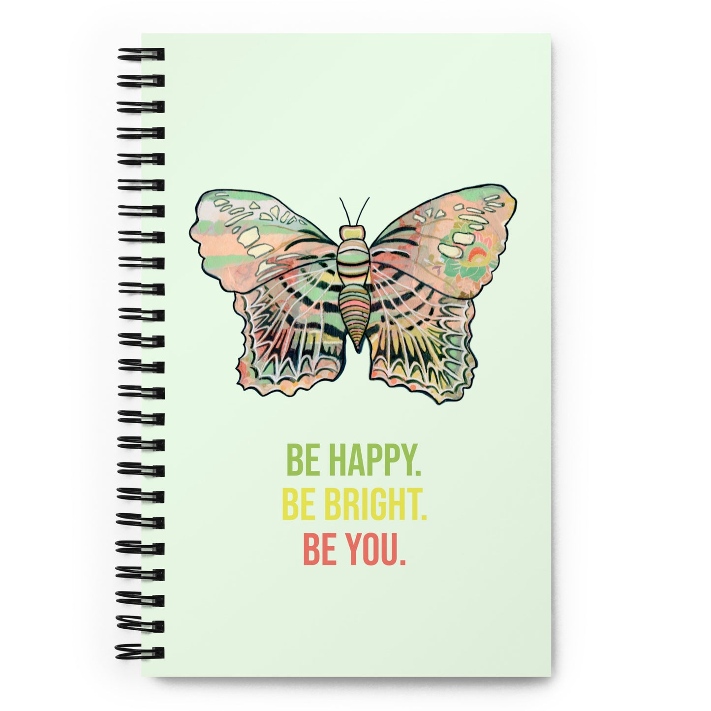 Be Happy Butterfly- Spiral notebook - Aquamarine Design - Artistic Gifts for Women - Art by Artist Tania Herrera from Aquamarine Design Studio